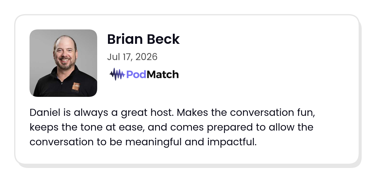 PodMatch guest review from Brian Beck